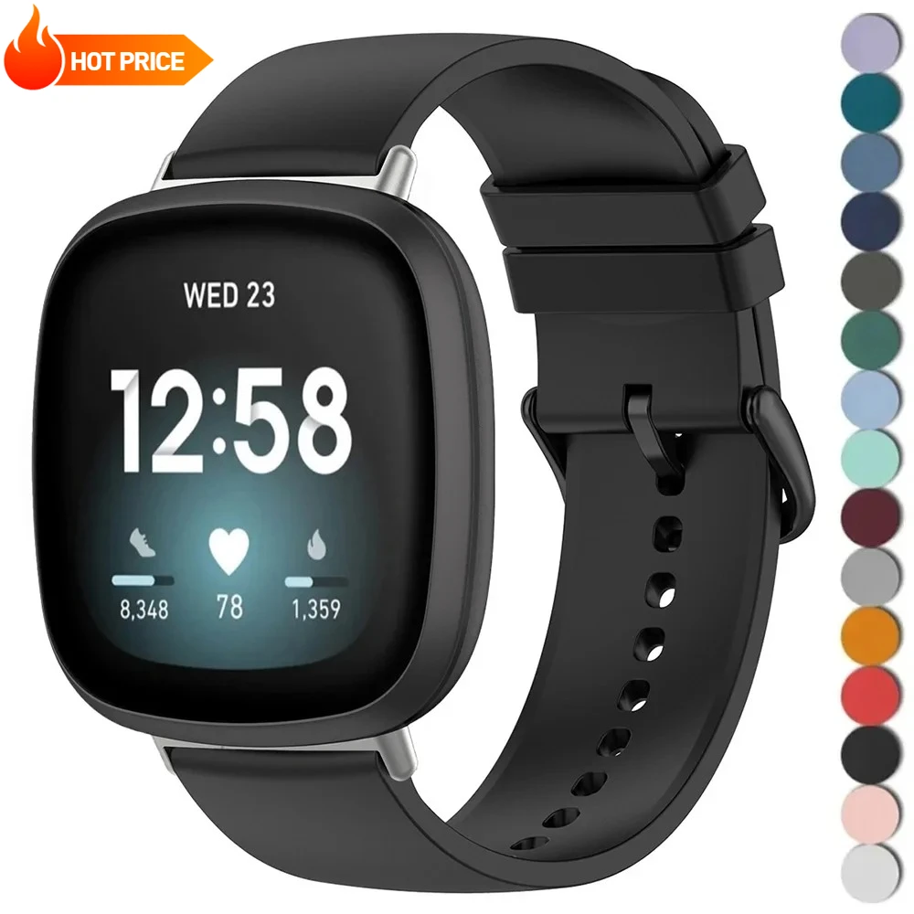 Correa de silicona para Fitbit Sense/Sense 2, pulsera de reloj inteligente para Fitbit Versa 4 3 2 1 Versa Lite, correa de reloj deportiva con hebilla