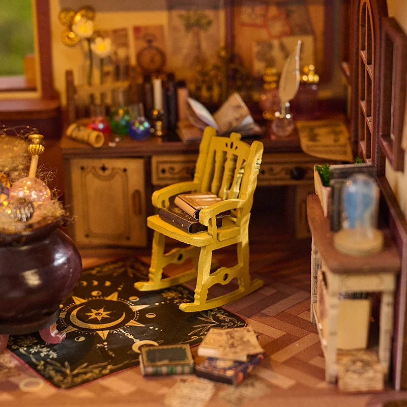 DIY Entropy's Flow Casa Kit de modelo en miniatura de madera rompecabezas 3D cabina mágica casas de muñecas con muebles Casa de muñecas para regalos de amigos