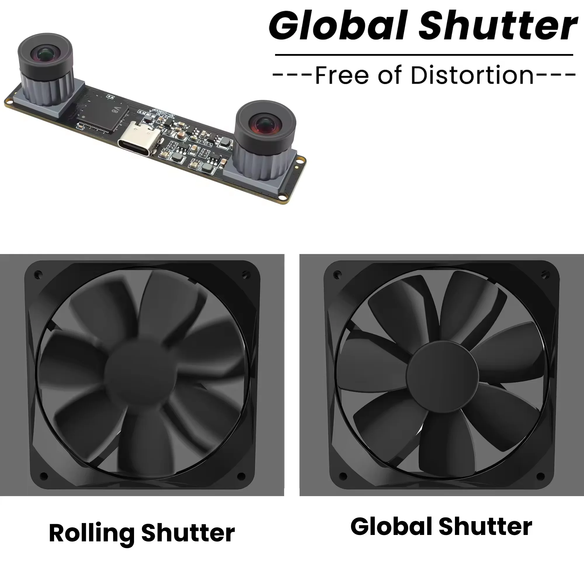 

ELP Synchronous 3D Stereo VR USB Camera Module 2560x800P 120fps Global Shutter Monochrome Dual USB Camera with No Distortion Len