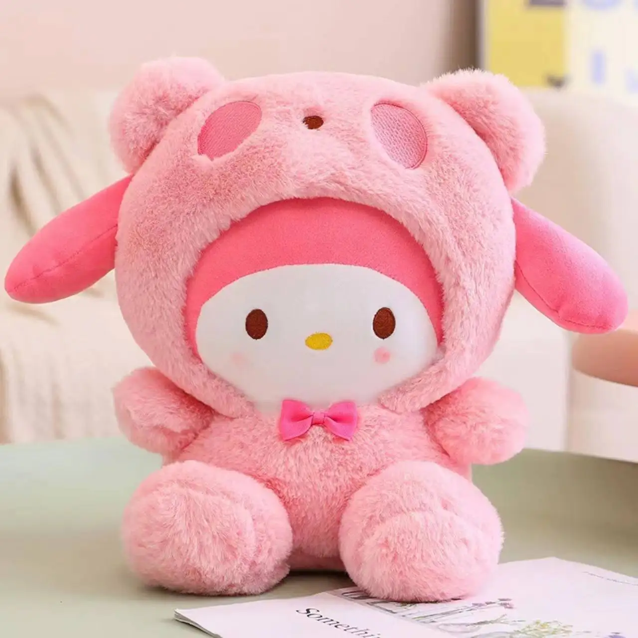 Transformando-se em Urso Branco, Boneca Cinnamoroll, Cachorro Kuromi Pacha, Brinquedo de Pelúcia Sanrio, Presente de Aniversário Infantil