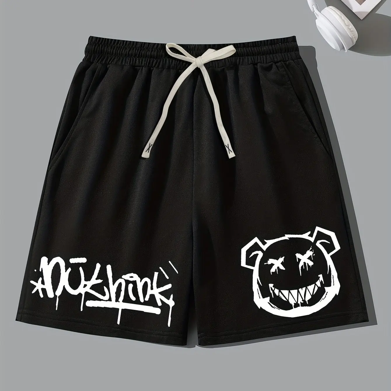 

Мужские спортивные дышащие повседневные шорты, мужские шорты с принтом и завязками на талии, шорты для мужчин