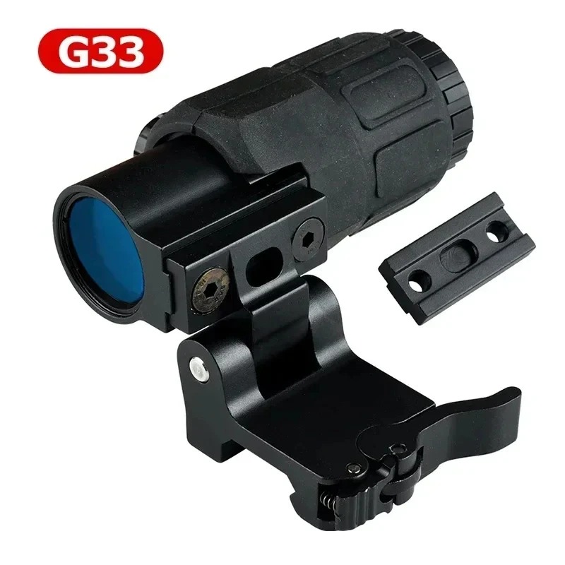 

Tactical Eotech G33 Sight Fixed Magnifier Scope With Switch to Side Quick Detachable QD Mount For Airsoft Hunting