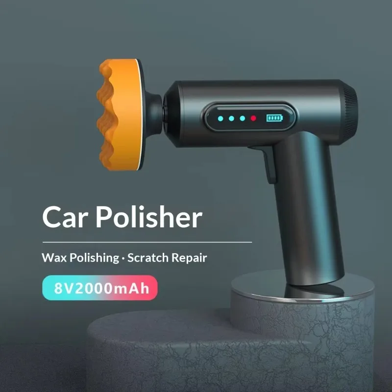 Car Polishing Waxing Machine Mini Polisher Portable Wireless Electric Vehicles Home Use Digital Display 120W