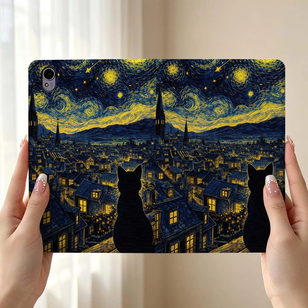 Cat Starry Night Popular For Huawei MediaPad MatePad Honor Pro V6 9 V8 X9 12 X 13.3 SE 11 11.5 Inch Tablet Case