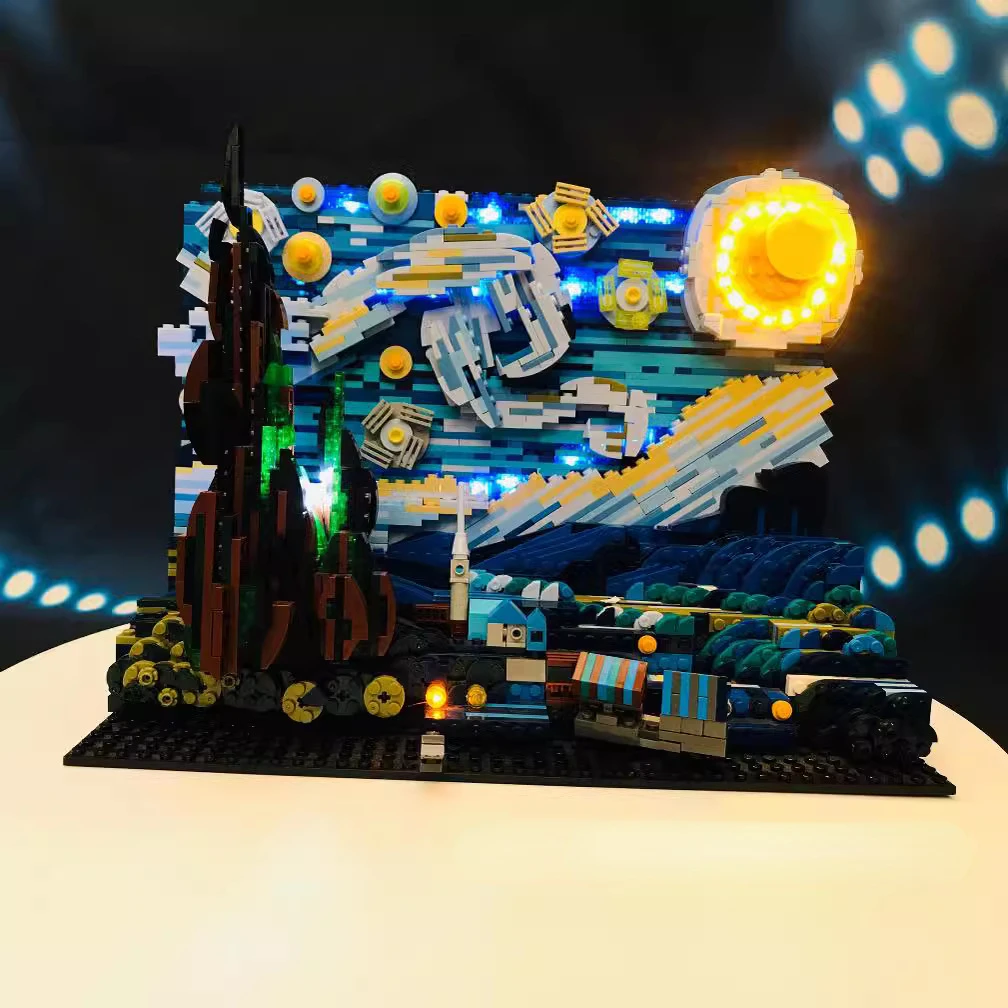 Not Included Building Blocks LED Light Kit For Vincent van Gogh - The Starry Night DK3001 DIY Toys Gift Only Lighting Set