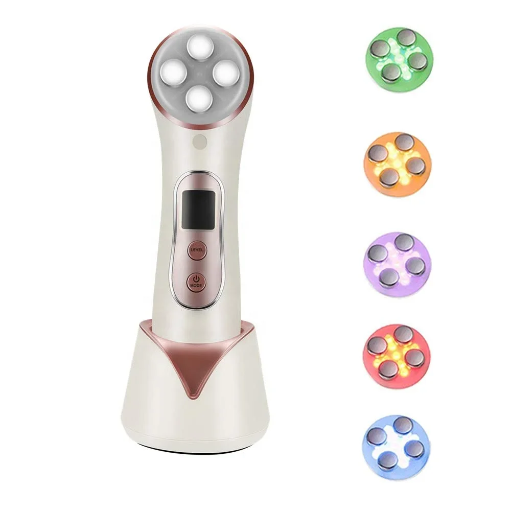 5 in 1 LED RF Photon Therapy Facial Lifting Skin Rejuvenation Tightening Device Machine EMS Electroporation Mesotherapy Massager