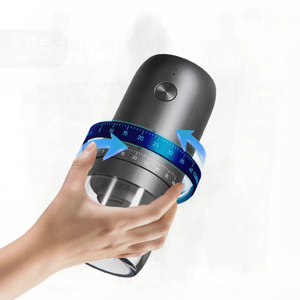 

KMDJ-2AW Electric Coffee Bean Grinder USB Rechargeable Small External Thickness Adjustment for Home Office Modern Minimalist