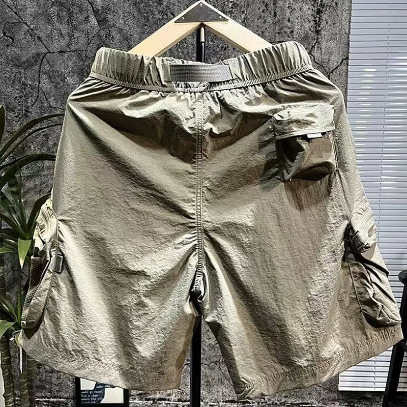 

Men's Summer Thin Five-Quarter Loose Fit Workwear orts Breathable Qui Dry Straight Leg Beach Pants Casual Summer Trousers