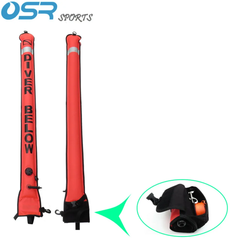 OSR Sports Scuba Diving Equipment SMB Buoy Reel With Storage Bag Portable Underwater Signaling Flag Accessory Set
