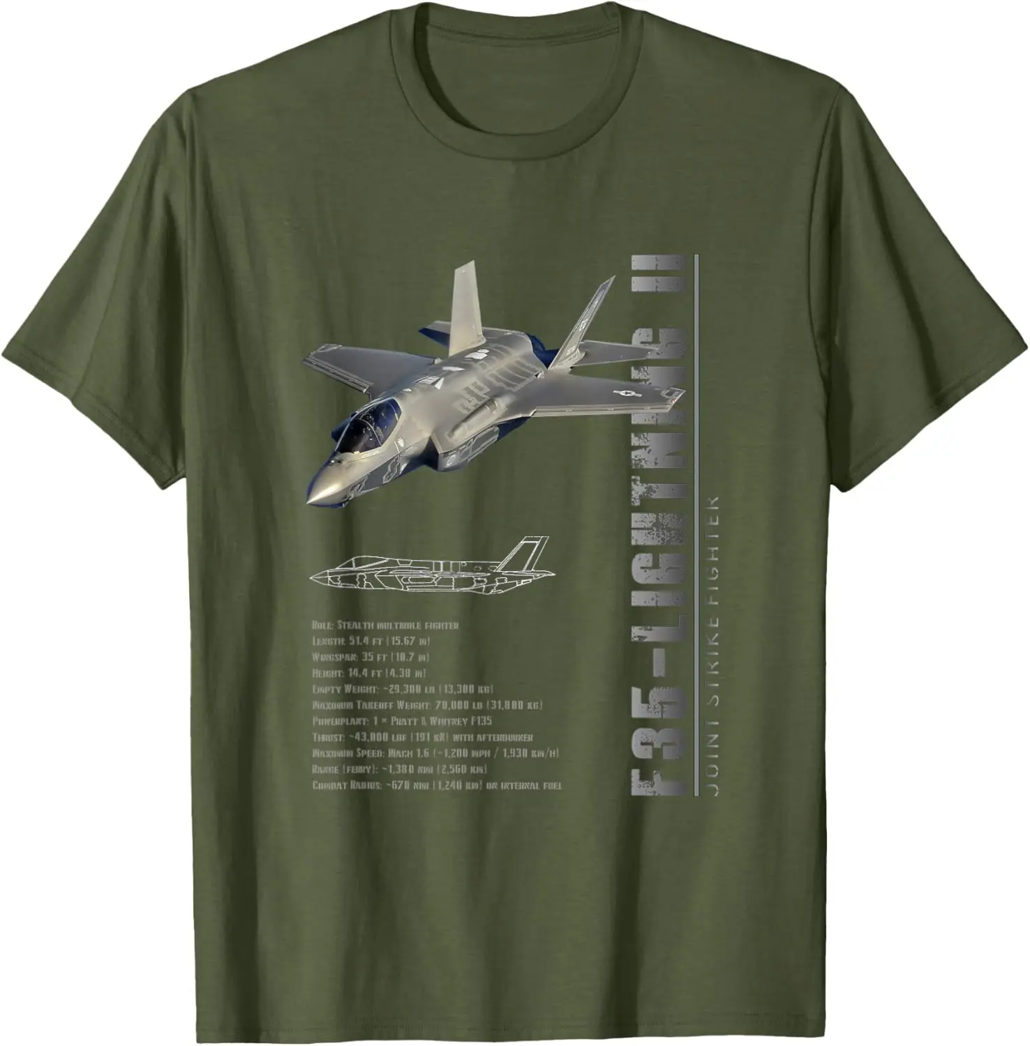 F35 Lighting II - Spécifications Pour Avions T-Shirt Short Sleeve Casual 100% Cotton Shift