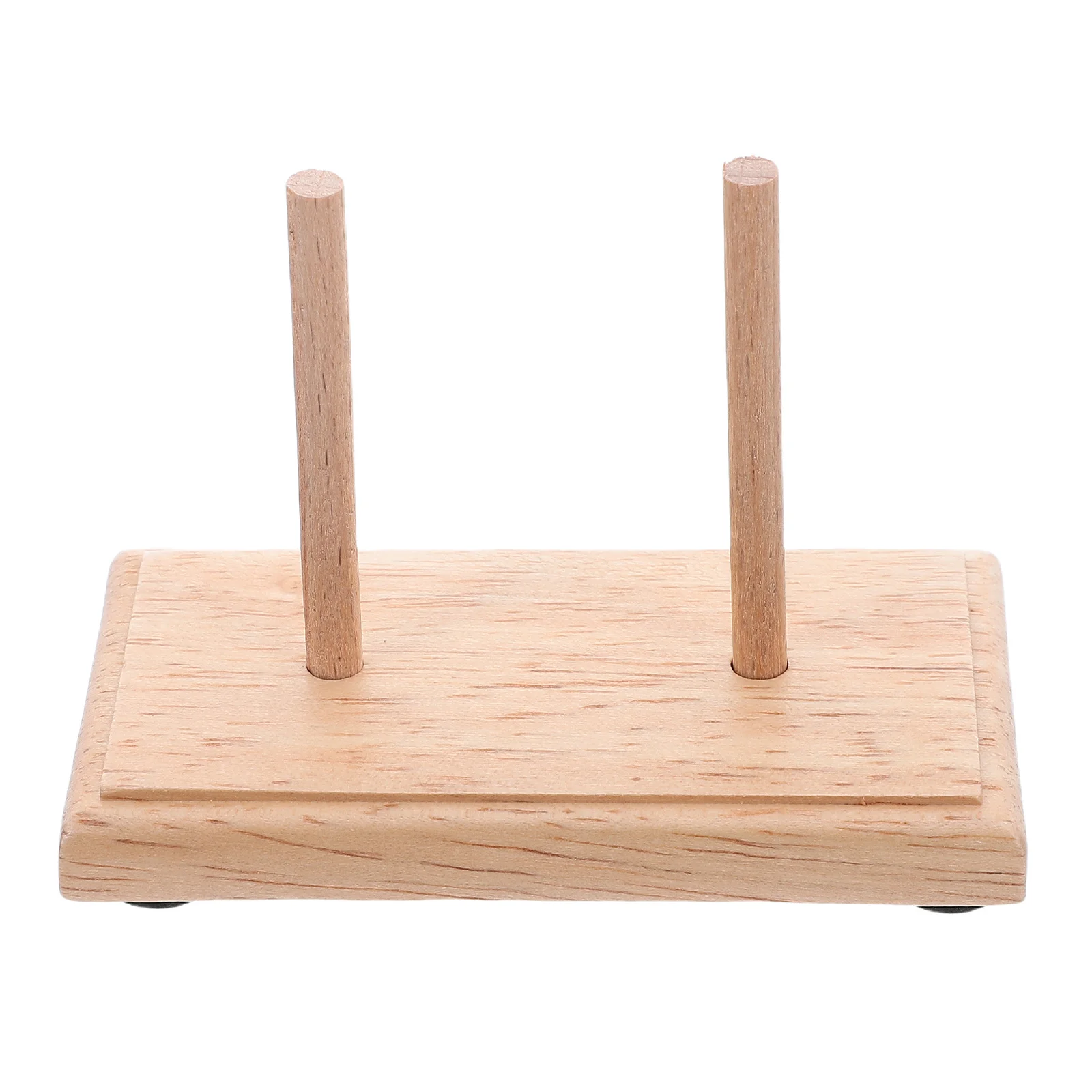 

Wooden Thread Rack Dual-Head Mini Spool Holder Organizer Stable Craft Sewing Embroidery Quilting Thread Bobbins Storage