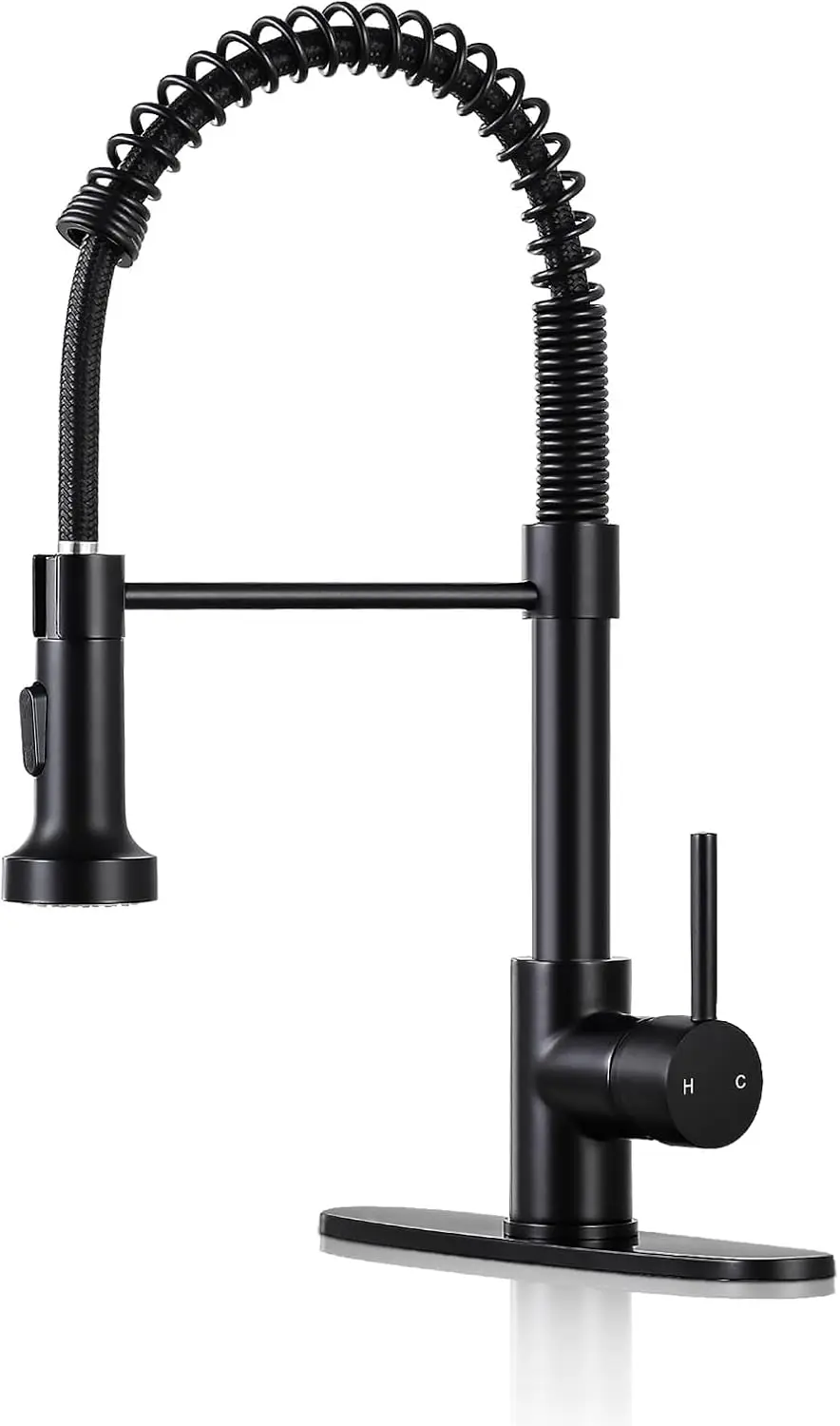 

Kitchen Faucets with Pull Down Sprayer Matte Black - Dual Mode Setting Single Handle 1 or 3 Holes Commercial Black Kitchen S