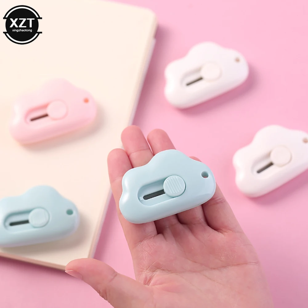 Kawaii Mini Pocket Clouds Art Utility Knife Paper Cutter Cutting Paper Razor Blade Office Stationery Handmade Knife