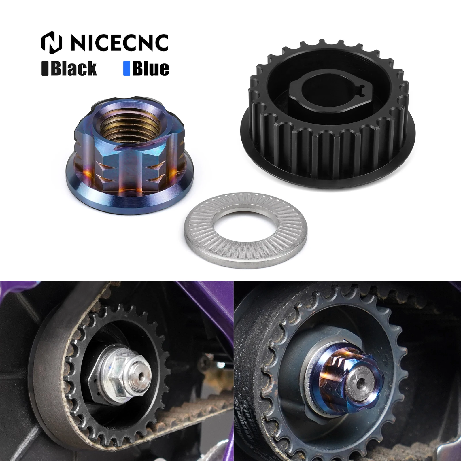 

NICECNC For Surron Light Bee X 24 Teeth Primary Pulley Primary Belt Pulley Nut For Sur-Ron Light Bee S For Segway X160 X260
