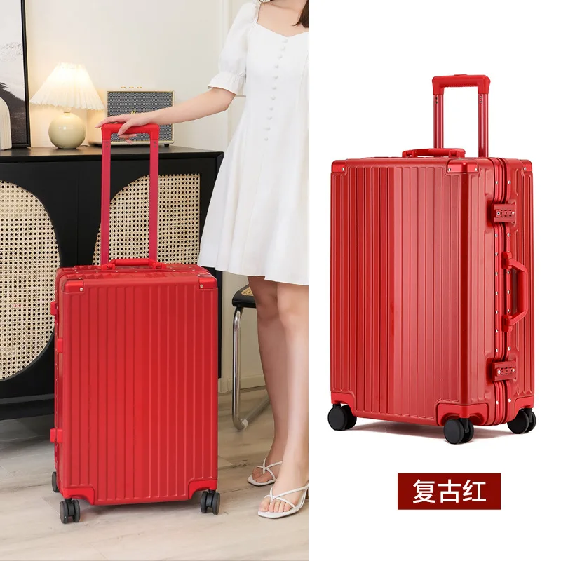 Universal Wheel Luggage Women's Aluminum Frame Trolley Case Men's Ins Internet Hot New Password Travel Suitcase Boarding Bag