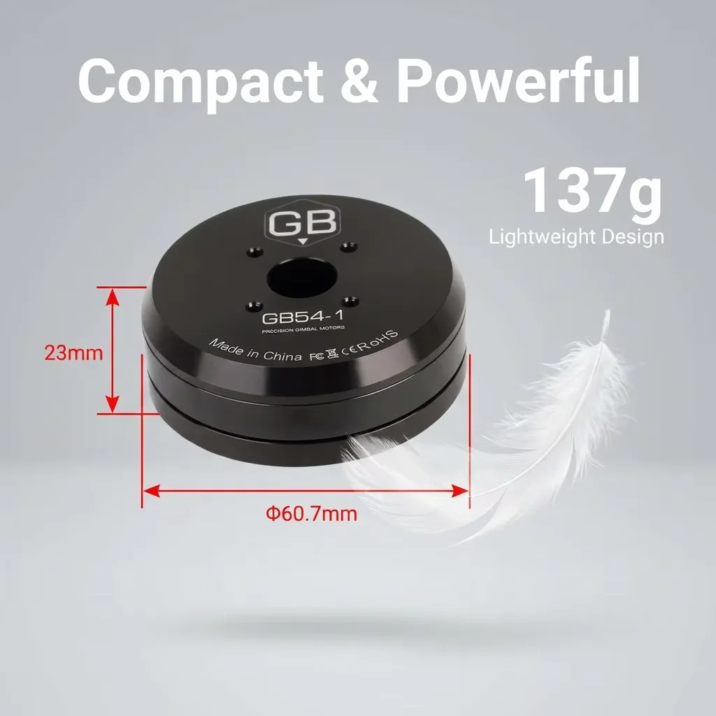 T-MOTOR GB54-1 KV33 High Payload Camera Gimbal Motor With Hollow Shaft For Professional Film Stabilizers And Broadcast Use