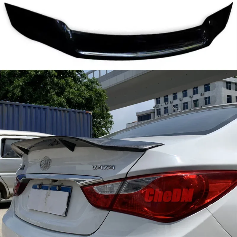 

Car-Styling R Style Luster Carbon Fiber Pattern Abs Rear Trunk Spoiler Wing Fit For Hyundai Sonata 8 2011 - 2013