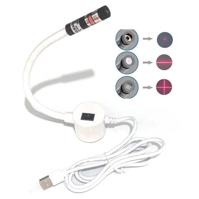 New USB Red Laser Positioning Light Infrared Working Lamp Cutting With Magnetic Base DC5V Line/Cross Sewing Machine Accessories