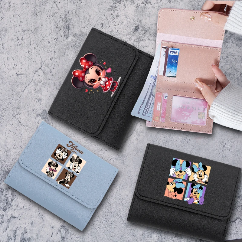 Disney Mickey Minnie Mouse Women Bag Causa Women Purse Wallets Female Wallets Purse Minnie Mouse Wallet Women Purse Card Wallet