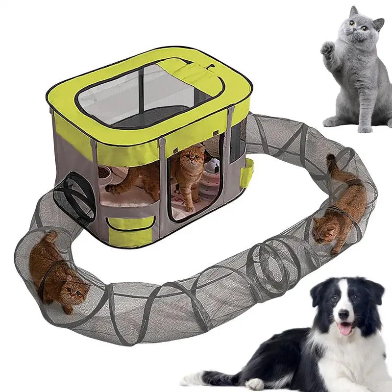 

Outdoor Cat Enclosure Portable Cat Tents for Outside Cage Free Playpen Pet Tunnel Playground for Indoor Cats & Small Animals