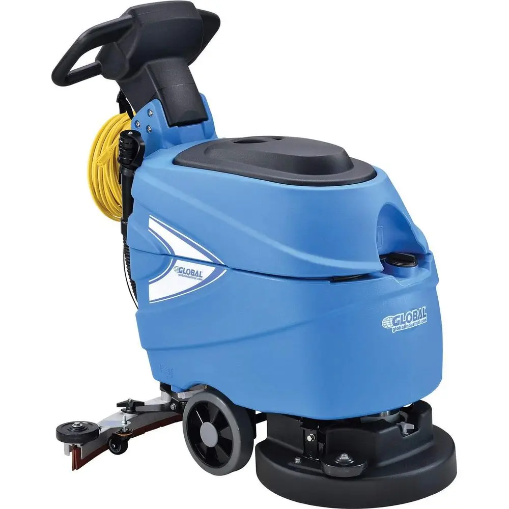 

Commercial Electric Walk-Behind Ergonomic Auto Floor Scrubber, Corded, 17" Cleaning Path, 9.2 Gallon Solution Tank, 10.5 Gallon