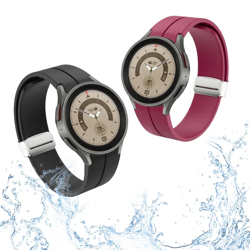 No Gaps Silicone Strap for Samsung Galaxy Watch Band 7 6 5 4 40mm 44mm 5Pro 45mm Magnetic Bracelet for Watch 6 Classic 43mm 47mm image 2