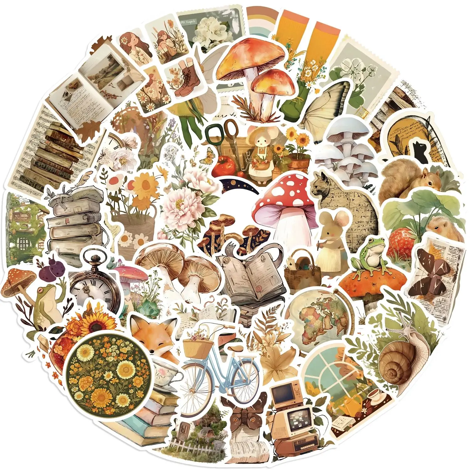 

50 шт. классические ретро наклейки с животными, сказочные животные, книга, иллюстрации, сказки, эстетические ретро наклейки на стену телефона на холодильник