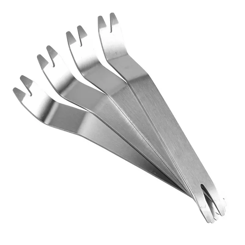 AT05-4Pcs Stainless Steel Skid Plate Snap Nail Lifter, Paver Extractor Tool Removal Raised Brick Settling Tool (185X22mm)