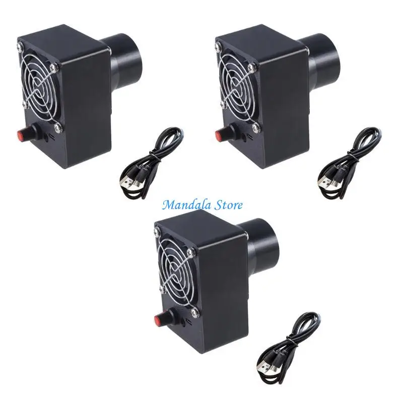 U2JC DC12V Cooling Fan with Selectable Nozzles for Electronic Repair and Campfires