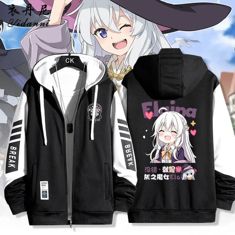 

NEW Wandering Witch: The Journey Of Elaina Costum Long Sleeve Print Jacket Zipper Hoodie Women Men Fashionhooded Costumes Couple