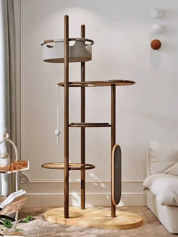 Cat Climbing Frame Not Covering an Area of Minimalist Cat Scratch Board Small Cat Tree Solid Wood Nordic