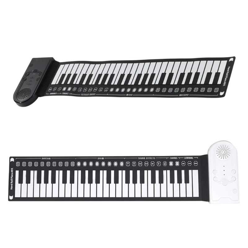 

49 Key Roll Up Keyboard Foldable Electronic Piano Rechargeable Hand Roll Portable Piano for Beginner Kid Easy to Play X5QF