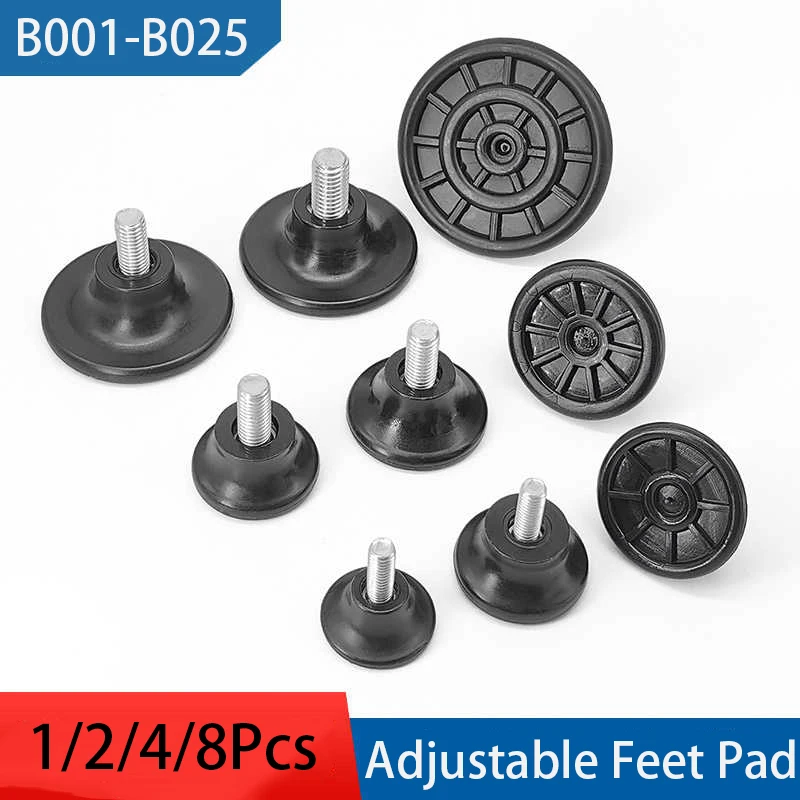 2-16Pcs Plastic Adjustable Feet Pad With Screw M6 M8 M10 Table Chair Balck Leveling Foot Pad Furniture Leg Anti-shock Protection