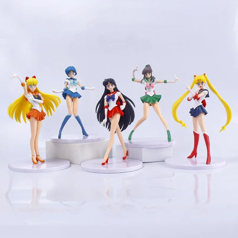 

Sailor Moon Anime Figure Tsukino Usagi Mercury toys model Action Figures statue Collection Desktop decoration Pendant girl Gifts