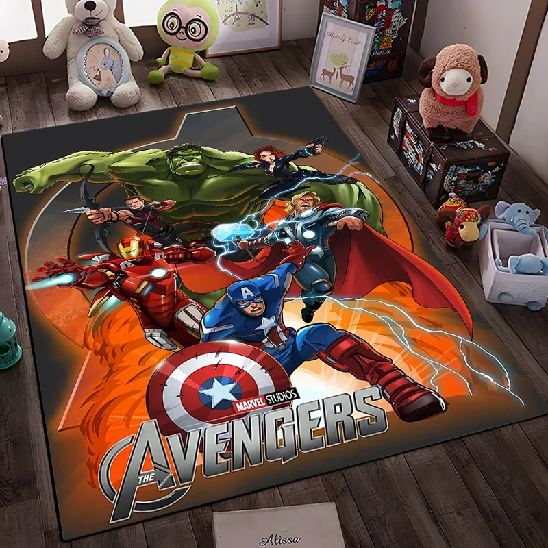 Disney Marvel-Avengers Superhero Area Rug,Carpet for Home Living Room Bedroom Sofa Doormat Kitchen Decor,Non-slip Floor Mat