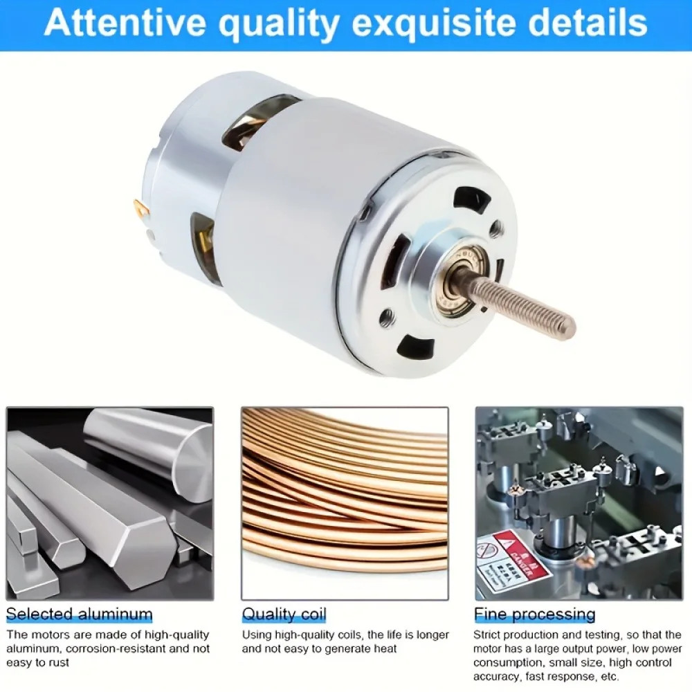 Universal 755 Brushed Motor For Aosu 21V Grass Trimmer Garden Power Equipment Lawn Mower Spare Parts Durable Copper Dual Axis