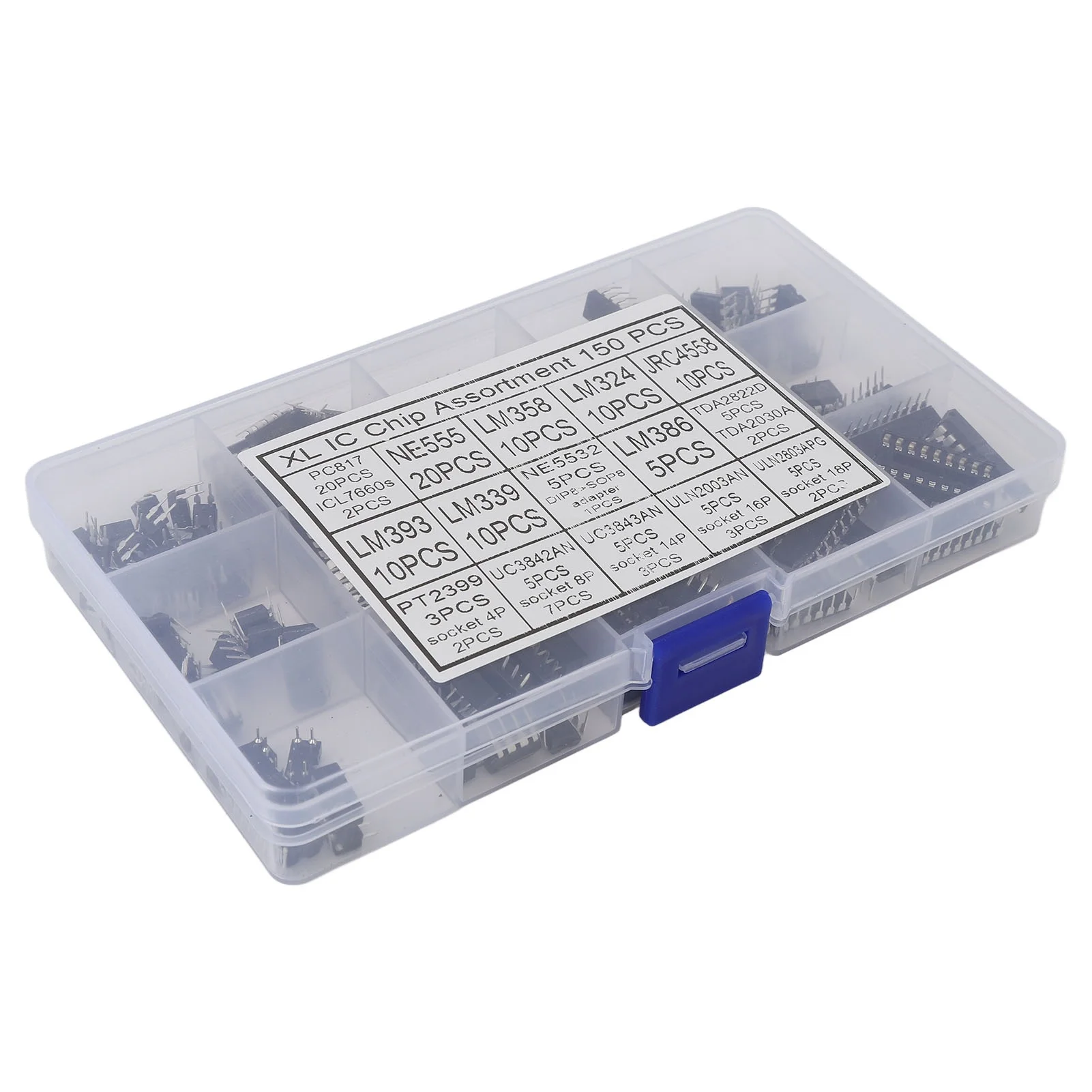 150Pcs XL IC Chip Assortment Kit for Opamp Oscillator Dual Operational Amplifier Photoelectric Coupler