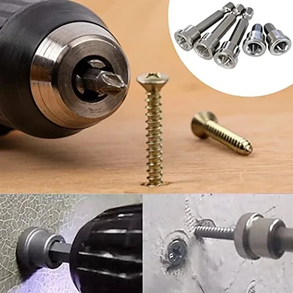 1pc Magnetic Positioning Drywall Screwdriver Tips Bits 25/50mm Gypsum Board Plasterboard Screws Locating Batch Head Drilling