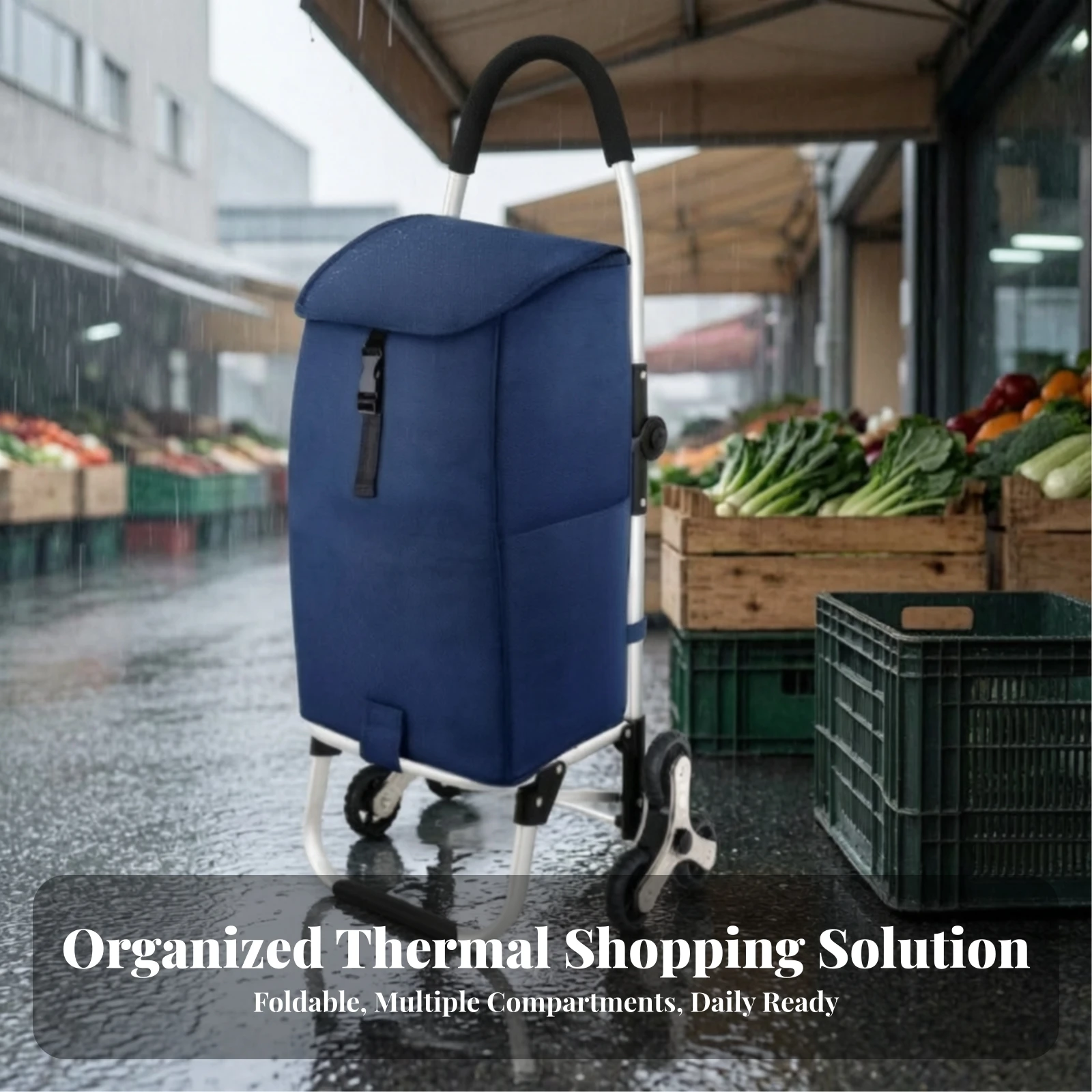 Shopping Cart Bag Portable Shopping Trolley Bag Collapsible Thickened for Shoppers, Supermarket