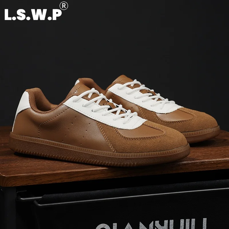 Men's Casual Shoes, Men's Retro German Training Shoes, Classic Color-Blocking Casual Sneakers, Non-Slip Flat Low-Top Sports Shoes, Trendy Versatile Breathable Shoes for Daily Commuting and Outdoor Activities, Available in Multiple Colors