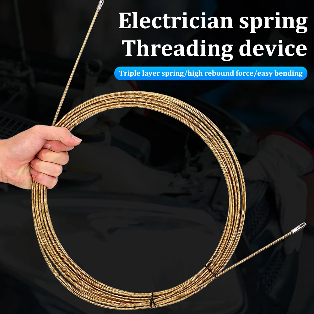 Universal Wire Threading Device 5/10m Spring High Elasticity Rope Pulling Device Electrical Spring Rope Traction Device