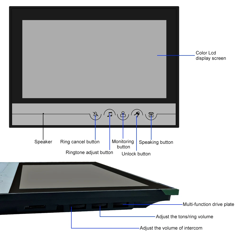 9 Inch 3/4/6/8 Unit Multi Apartments Intercom Video Door Phone With RFID Unit Building Doorbell System