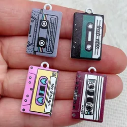 10pcs 15*26mm Magnetic Tape Enamel Charms Metal Pendant for DIY Earring Keychain Jewelry Making
