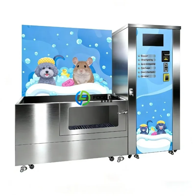 Stainless Steel Mobile Pet Bathing Machine Indoor Fully Automatic Electric Washer For Small Medium Dogs Grooming