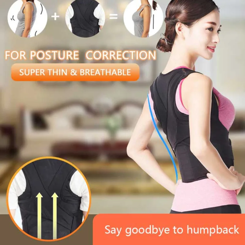 Back Brace Adjustable Posture Corrector Shoulder Lumbar Brace Adult Corset Posture Correction Back Support Belt Back Pain Relief