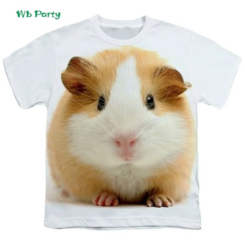 

Funny 3D Guinea Pig Men's T-Shirt Summer Outdoor Men Short Sleeved Tee Trend Breathable Men's Clothing Casual Round Neck Men Top