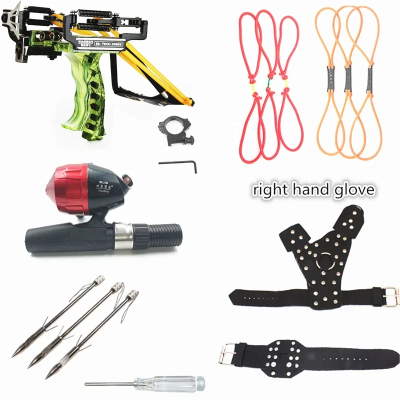 Slingshot with Wrist Rest Hunting Shooting Darts Steel Balls Laser Slingshot Archery Catapult Camping Fishing Tool Parts