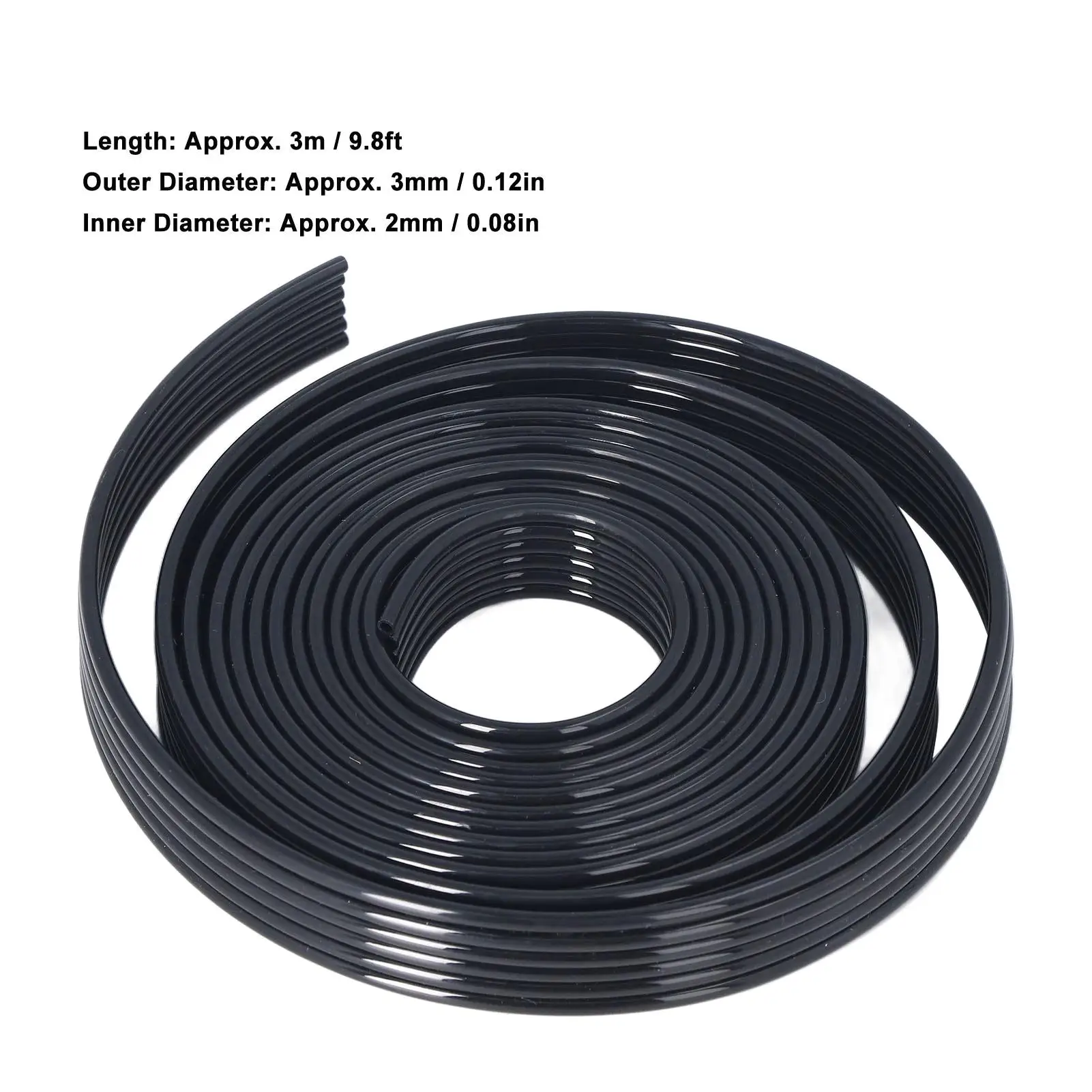 استبدال أنبوب حبر الطابعة بالأشعة فوق البنفسجية المرنة 6 خطوط من راتنج HTPE المضاد للشيخوخة باللون الأسود 3m لمعدات التصوير الفوتوغرافي