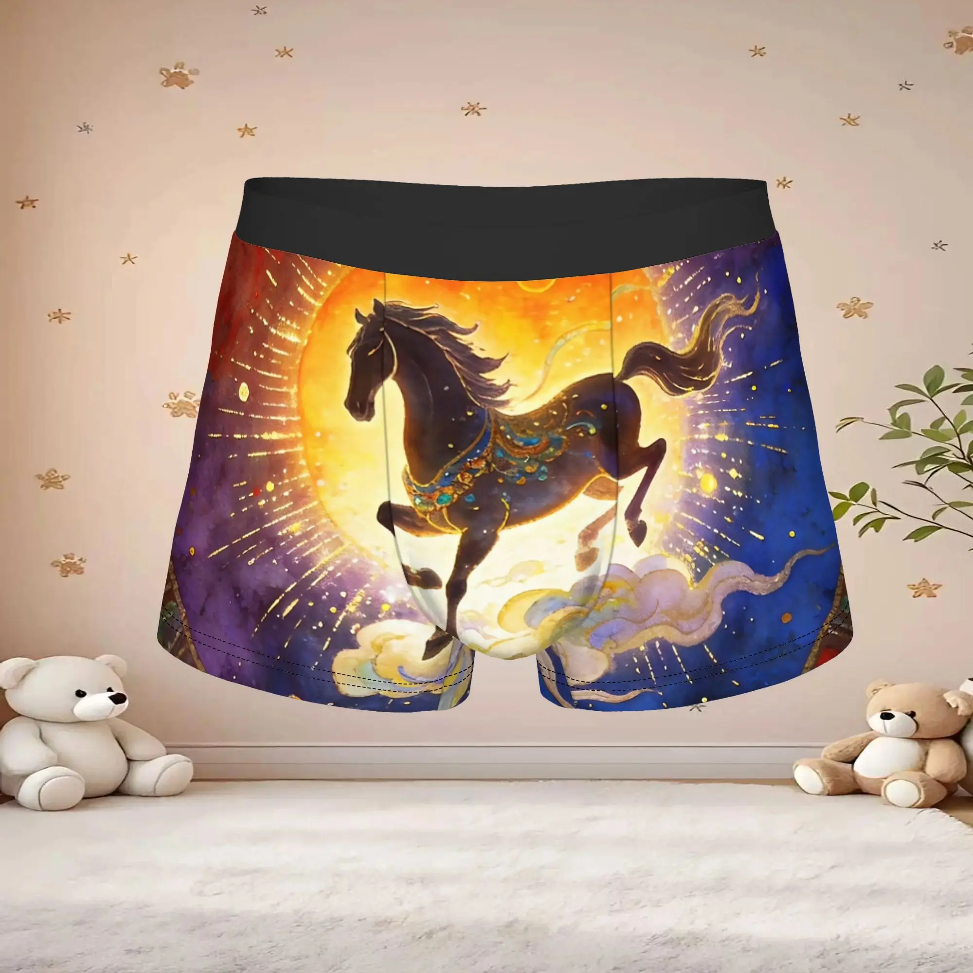 1pc Popular Mystical Cosmic Unicorn Tarot Pattern boxers adults Breathbale Panties Men's Underwear Ventilate Shorts Boxer Briefs