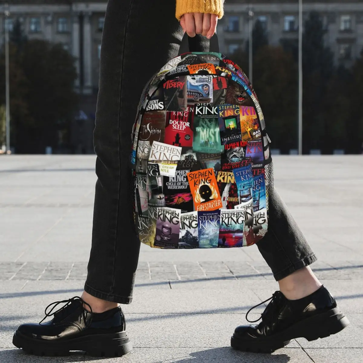 Stephen King Book Covers, Horror Bookworm Backpack Student BookBag Boys Girls School Bag Laptop Shoulder Bags